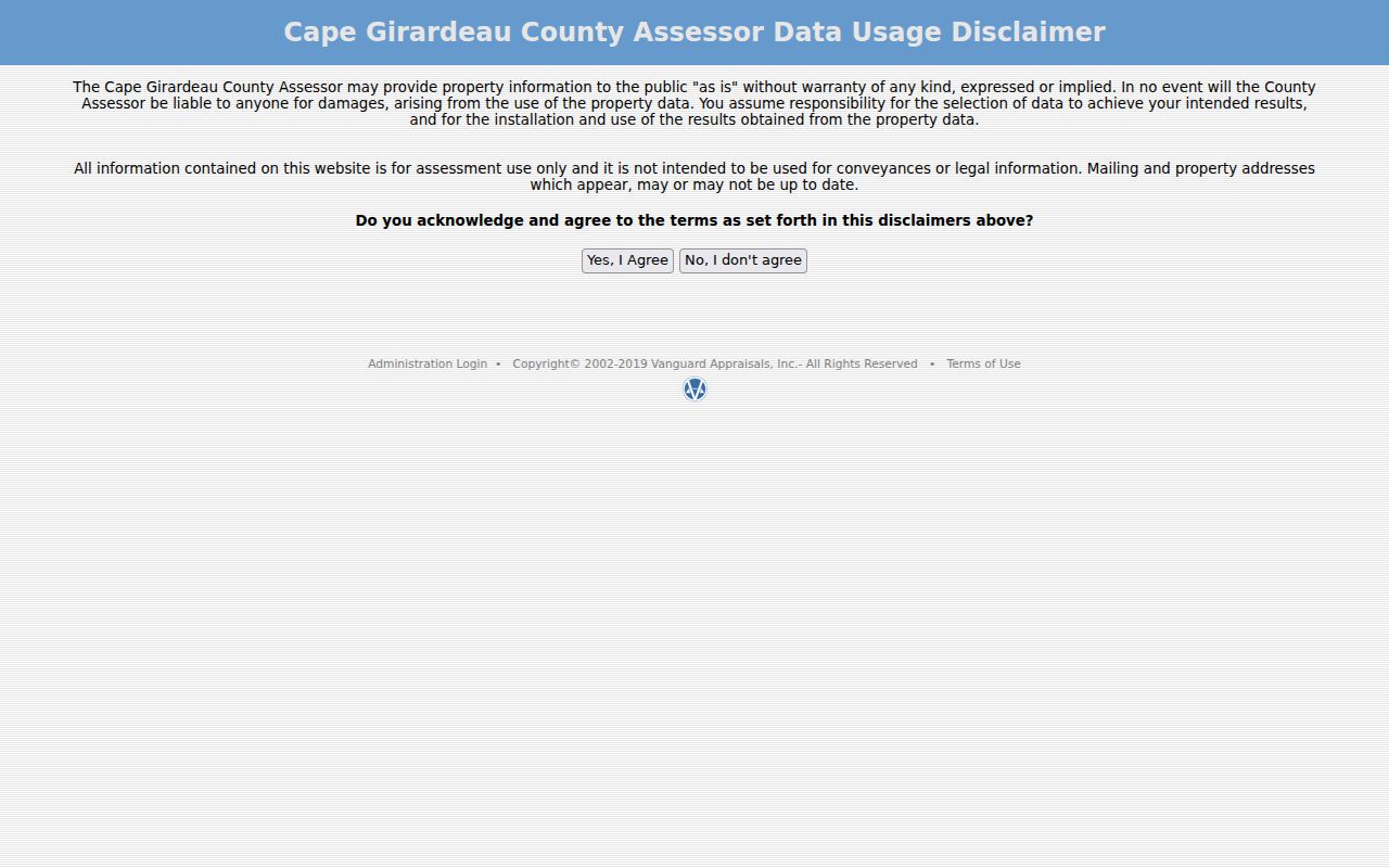 Cape Girardeau residents directory view of the assessor real estate search